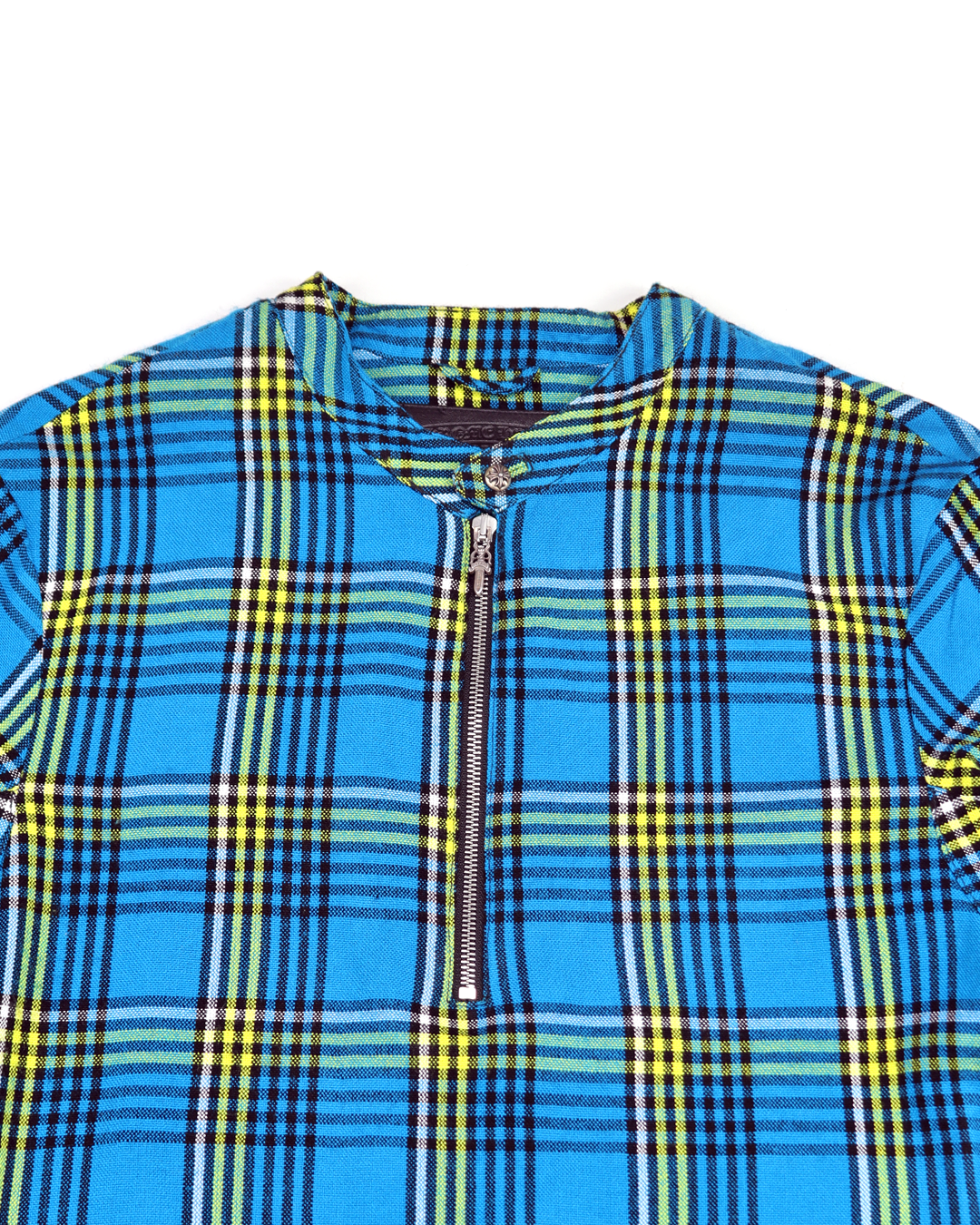 "CHROME HEARTS" Ez Rider Masai Check Half Zip Shirts