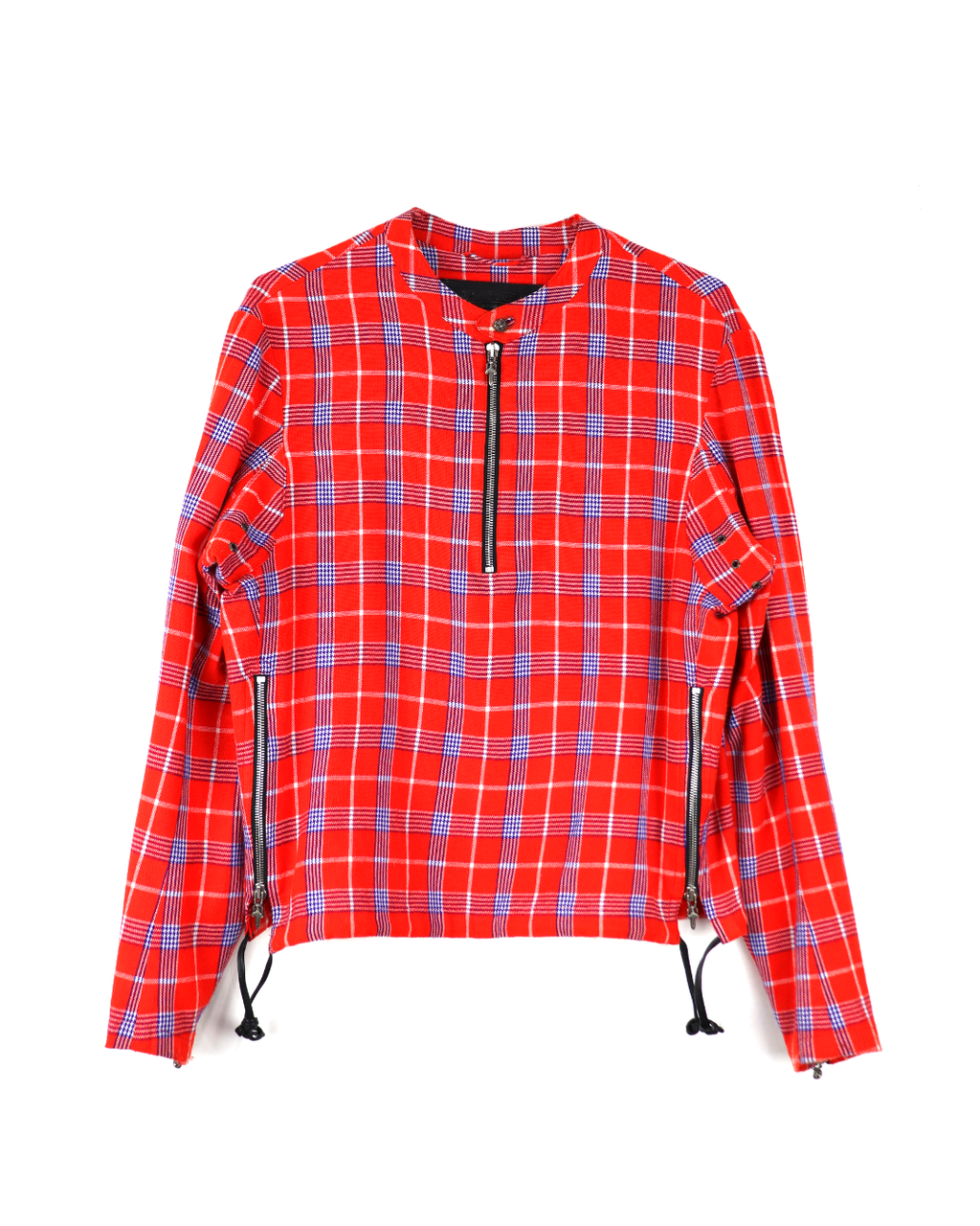 "CHROME HEARTS" Ez Rider Masai Check Half Zip Shirt