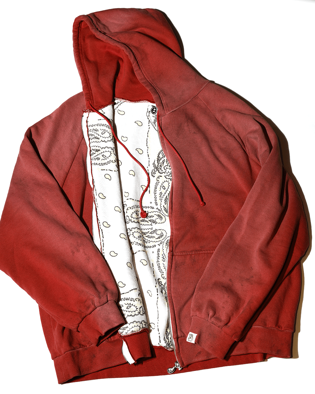 Double Face Paisley Zip Hoodie