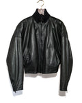Dolman Sleeve Leather Bomber Jacket