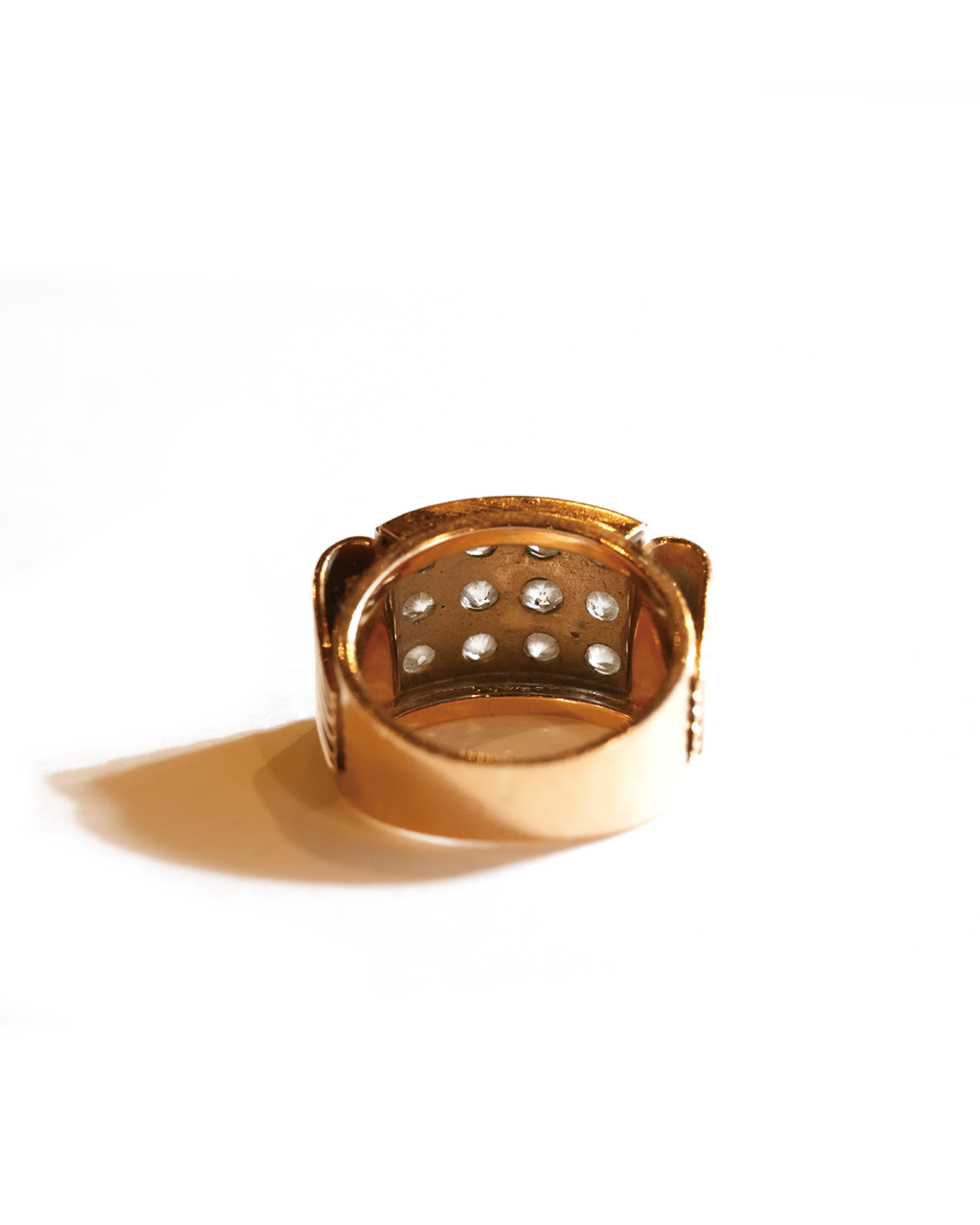 French Tank  Diamond  18k Ring