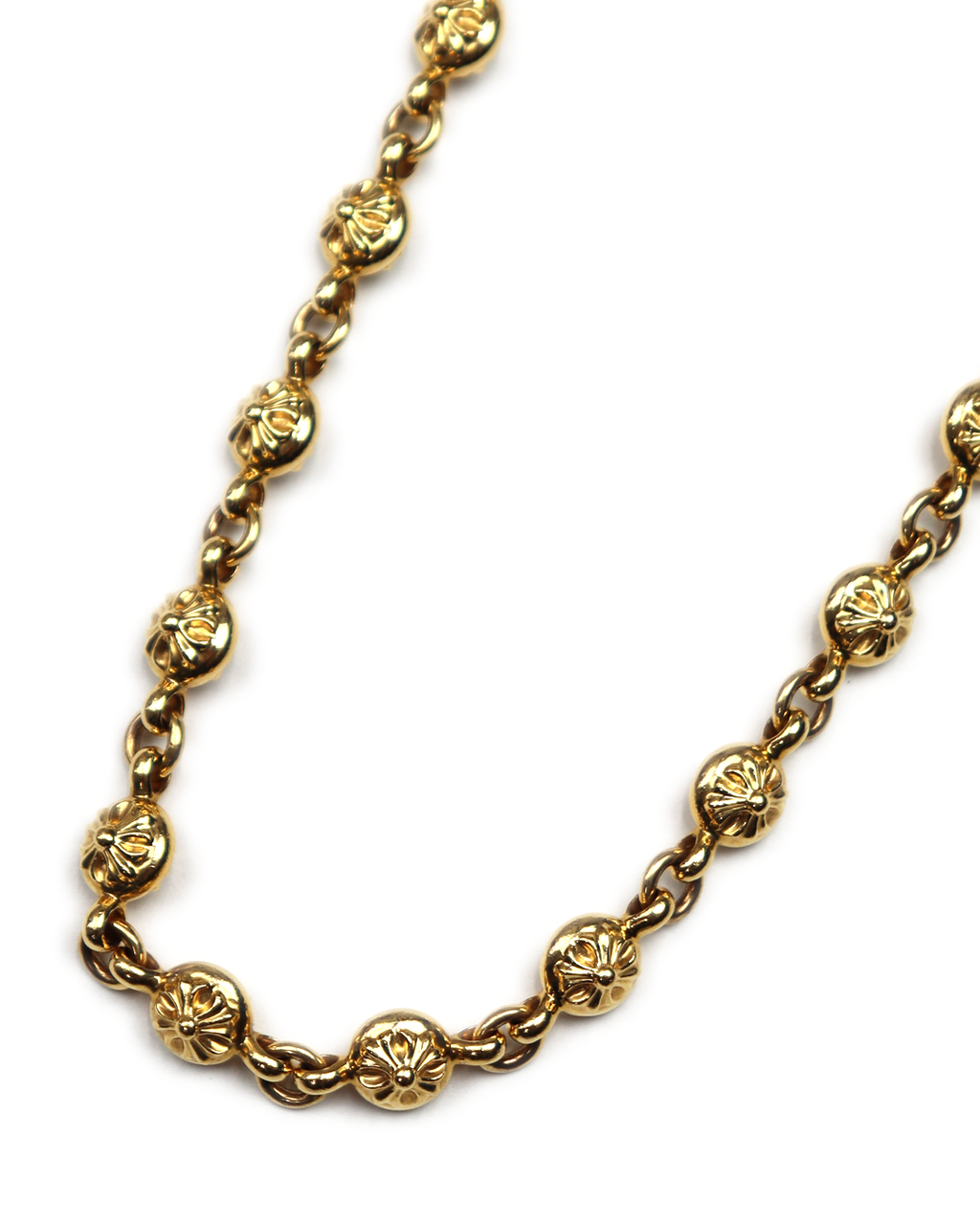 “CHORME HEARTS” 22k 2crip short crossball wallet chain