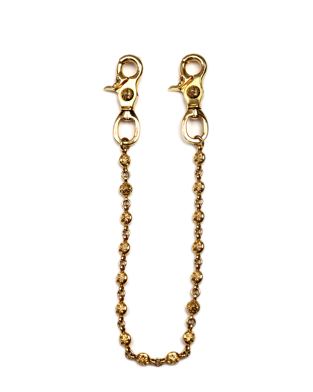 “CHORME HEARTS” 22k 2crip short crossball wallet chain