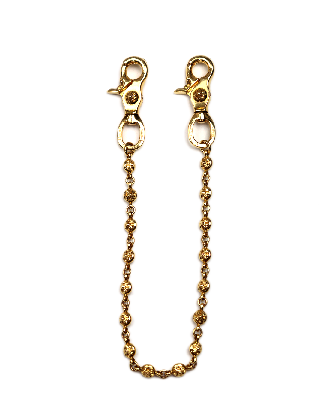“CHORME HEARTS” 22k 2crip short crossball wallet chain