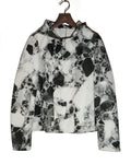 Marble Print Hooded Jacket