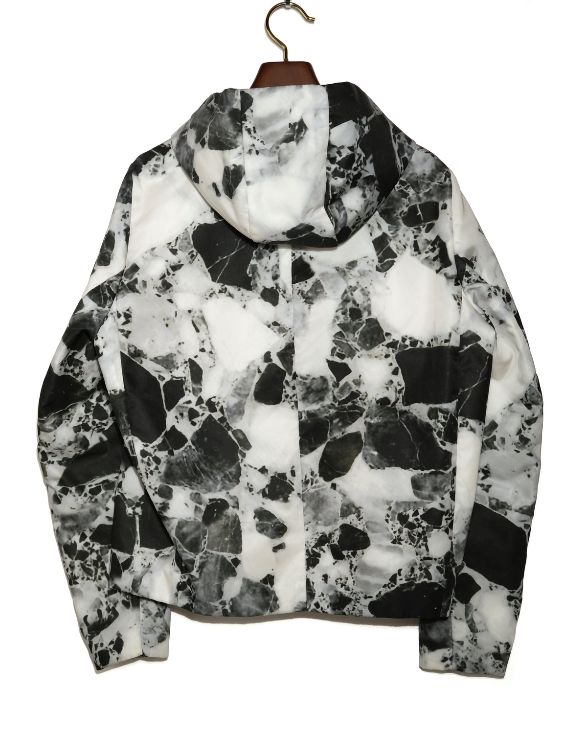 Marble Print Hooded Jacket
