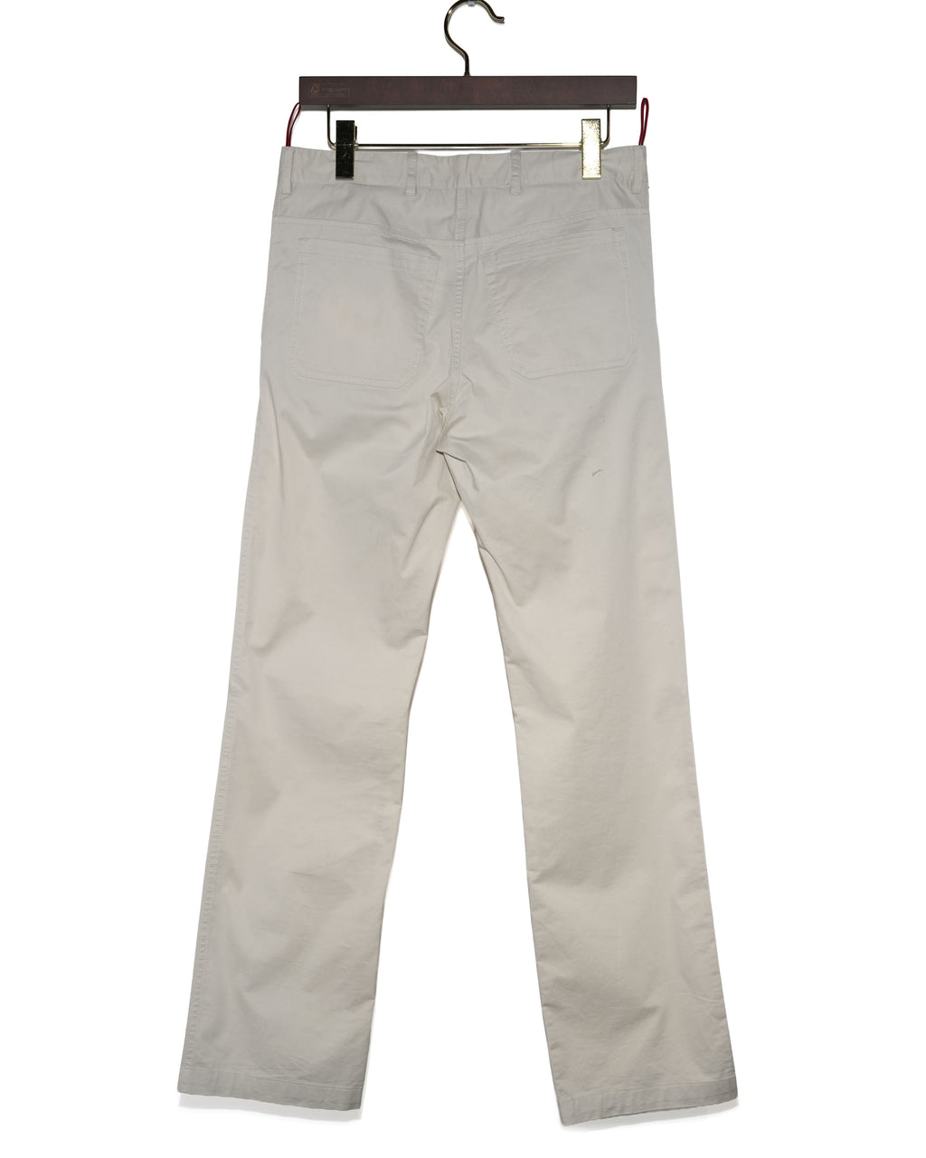 Light Beige Cotton Straight-Leg Pants
