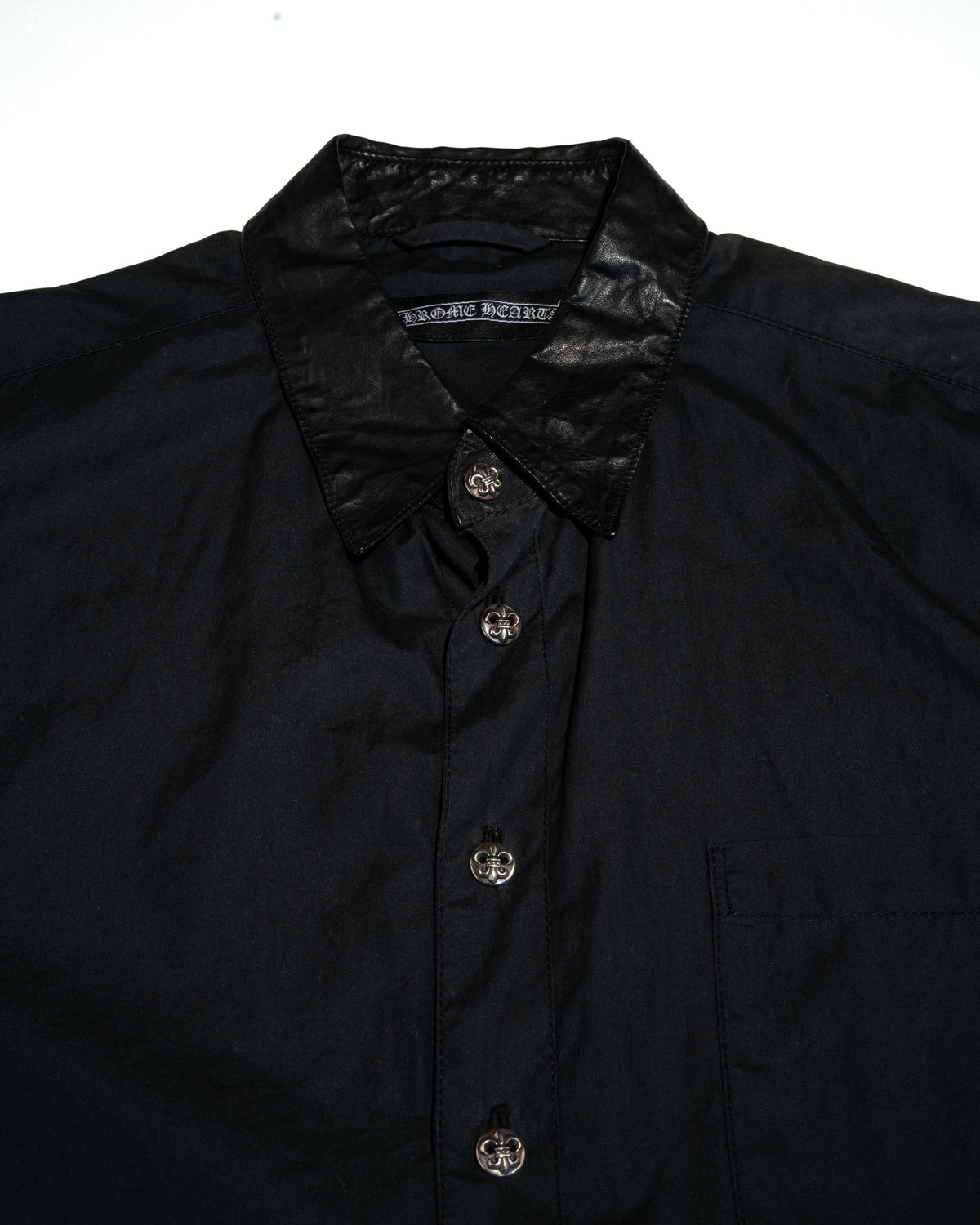 BS Fleur Button Leather Collar L/S Shirt