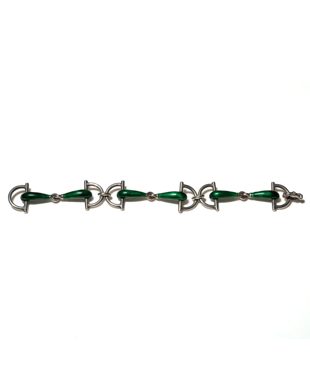 Sterling Silver & Green Enamel
Horsebit Bracelet